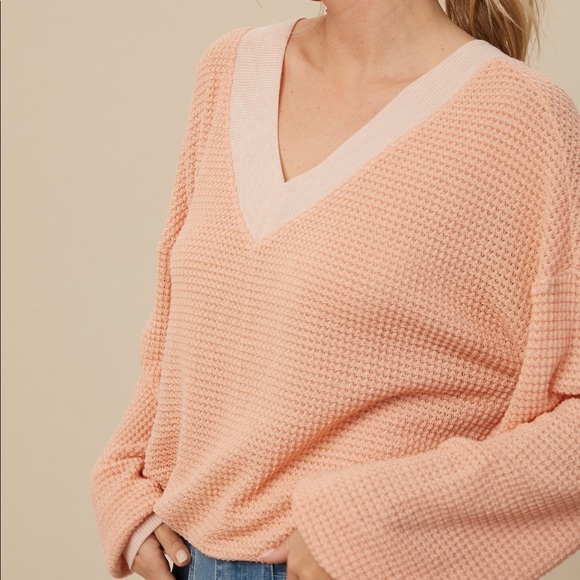 NWT Waffle Knit Pink Top - Picture 6 of 7